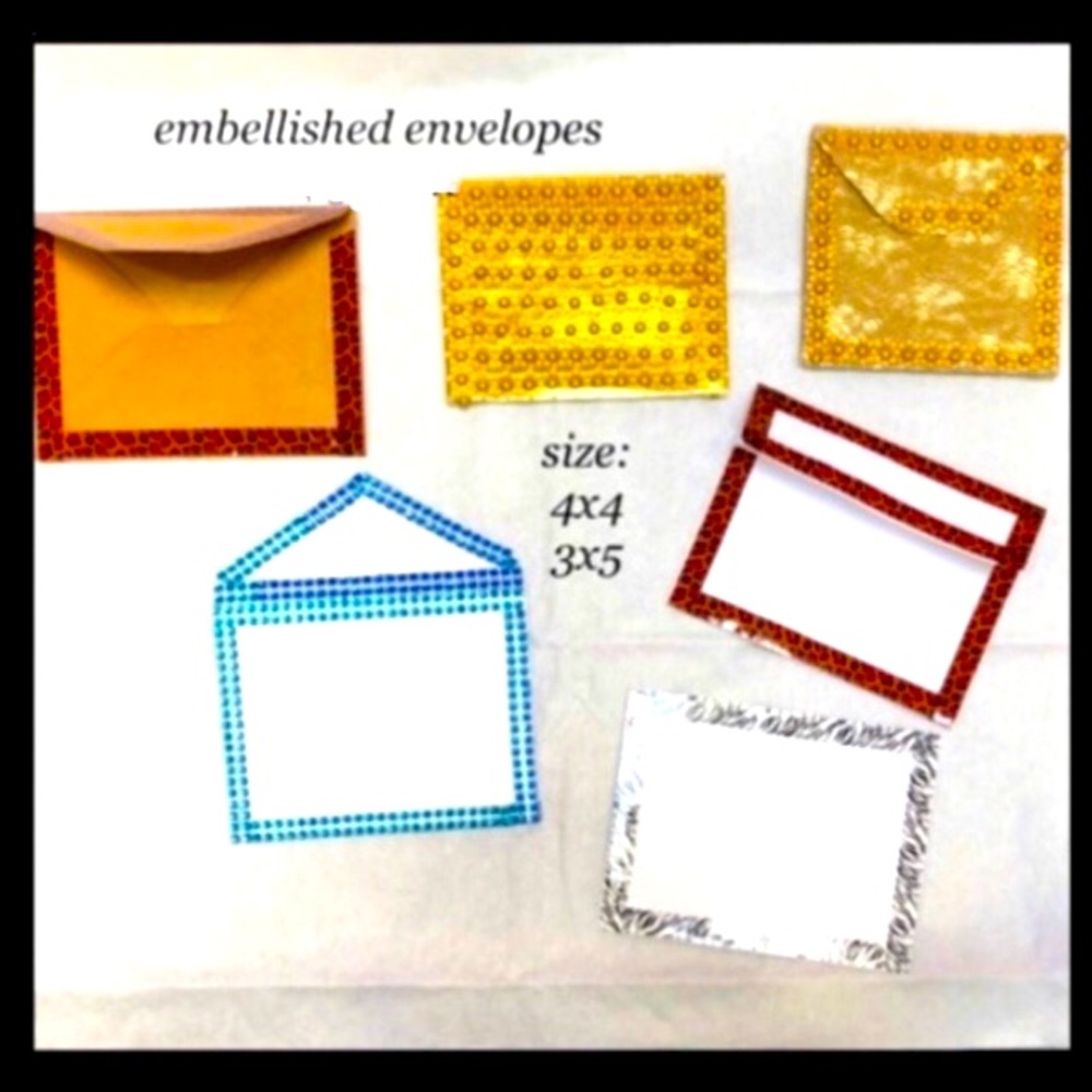 7ENVELOPES ARTS & CRAFTS handcrafted embellished/bedazzled envelopes 3x5/4x4/4x6